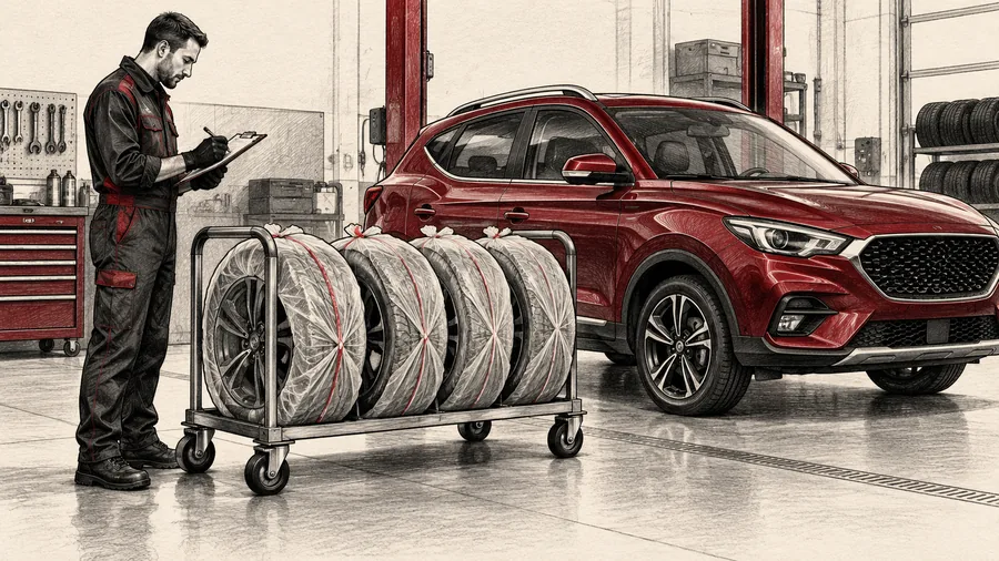Illustration: Radsatz für das Komplettpaket mit Einlagerung und Montage